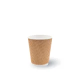 8oz kraft ripple-wall paper cups for hot and cold drinks