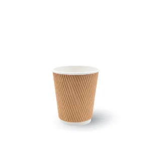 8oz kraft ripple-wall paper cups for hot and cold drinks