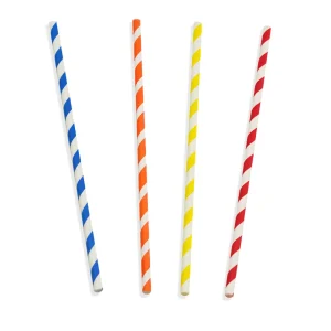 rainbow colour-printed paper straws for cocktails and events